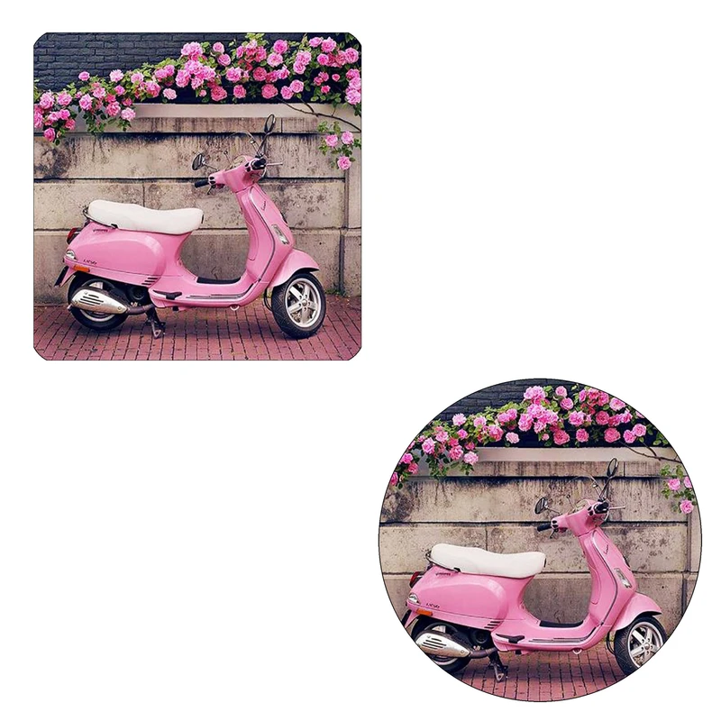 مگنت طرح موتور وسپا و باغچه گل کد wmg257 به همراه زیر لیوانی