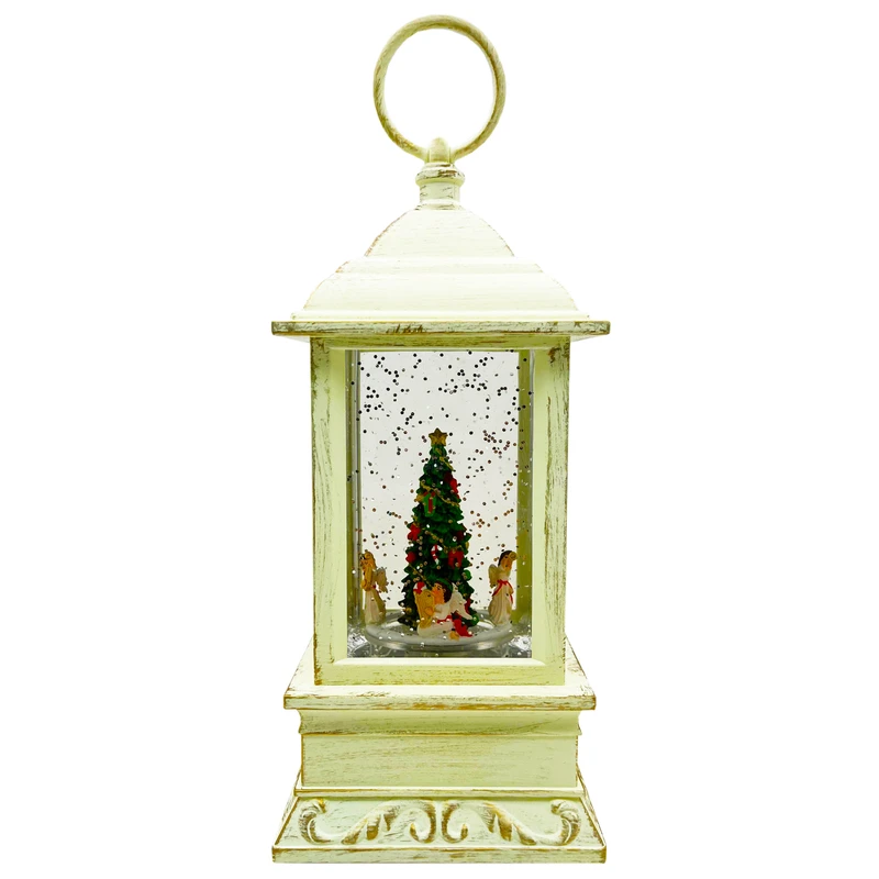 گوی موزیکال مدل پمپی مجسمه چرخشی طرح فانوس فرشته های کریسمس کد P4192