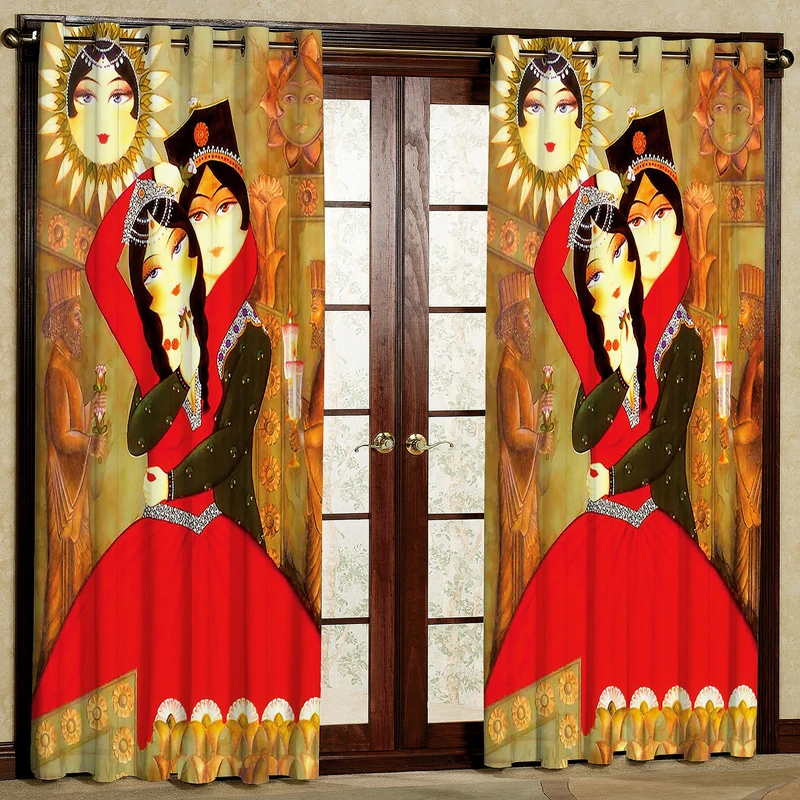 پرده مدل سنتی هازان پانچی کد 1130 سایز 140x200 سانتی متر