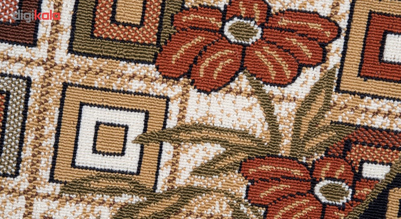 گلیم ماشینی پارمیس طرح میخک دایره گلیم ماشینی پارمیس طرح میخک دایره