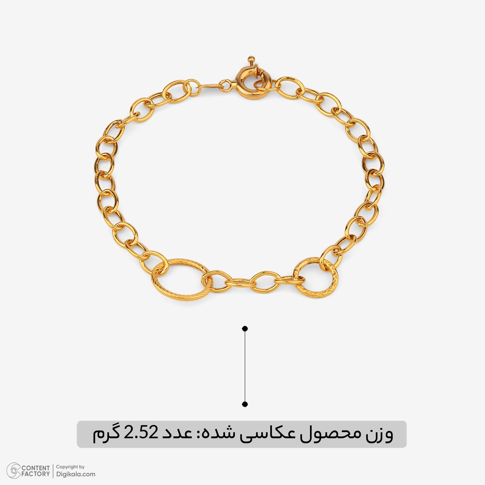 دستبند زنجیری طلا کم اجرت 18 عیار زنانه حانیه مدل 2093 -  - 5