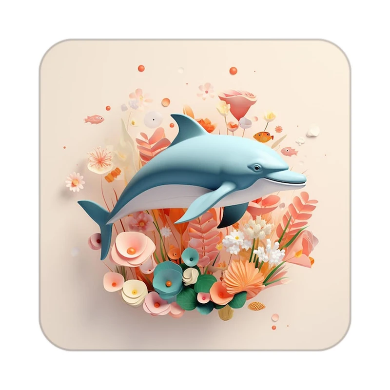 زیر لیوانی کاکتی طرح حیوانات رنگی مدل mp25306