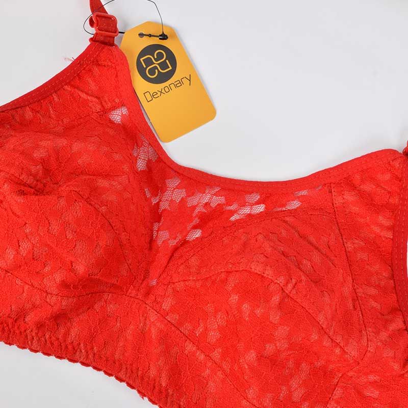 سوتین زنانه دکسونری مدل 125004805  گیپور رنگ قرمز -  - 4