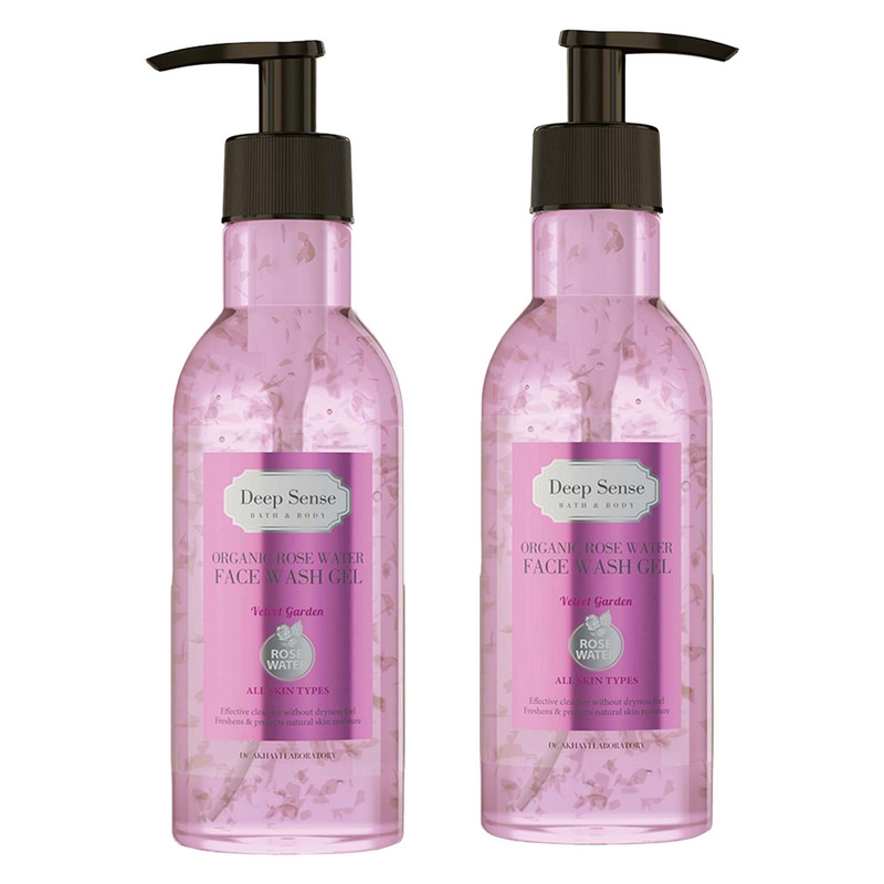 ژل شستشو صورت دیپ سنس مدل گلاب حجم 250 میلی لیتر مجموعه 2 عددی