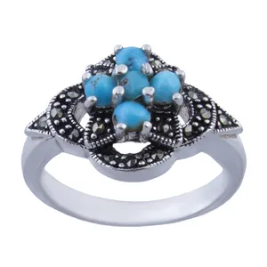 انگشتر نقره زنانه بازرگانی میلادی مدل  فیروزه کد AW_212