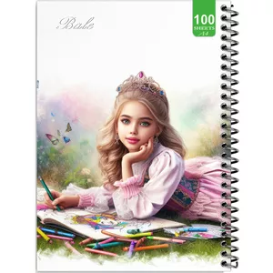 دفتر نقاشی 100 برگ بله طرح فانتزی دختر طراح کد A4-N101