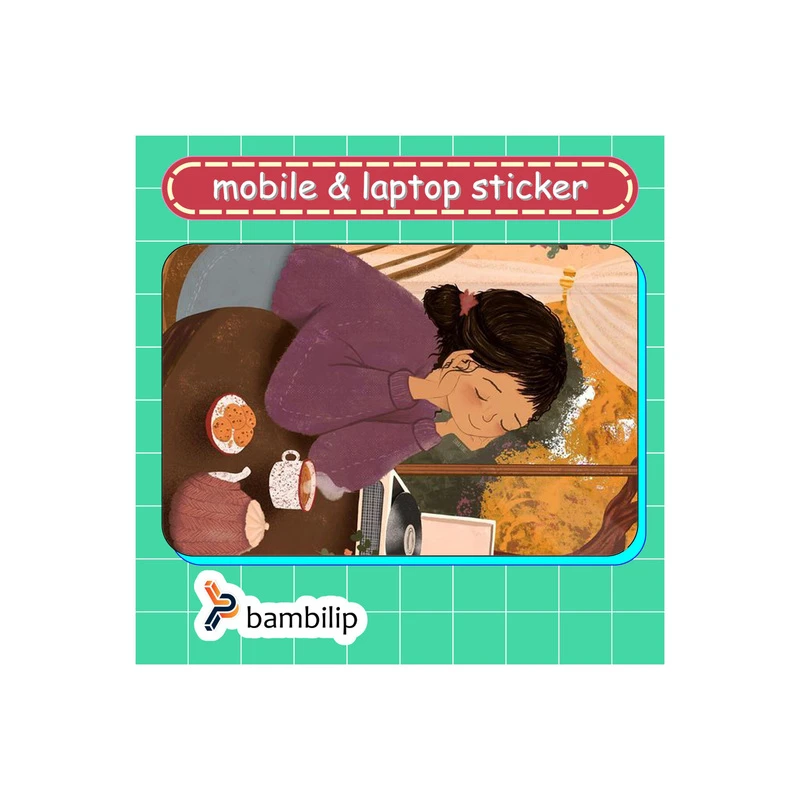 استیکر بامبیلیپ مدل کارت عابر طرح چای در عصر پاییزی کد 2401066