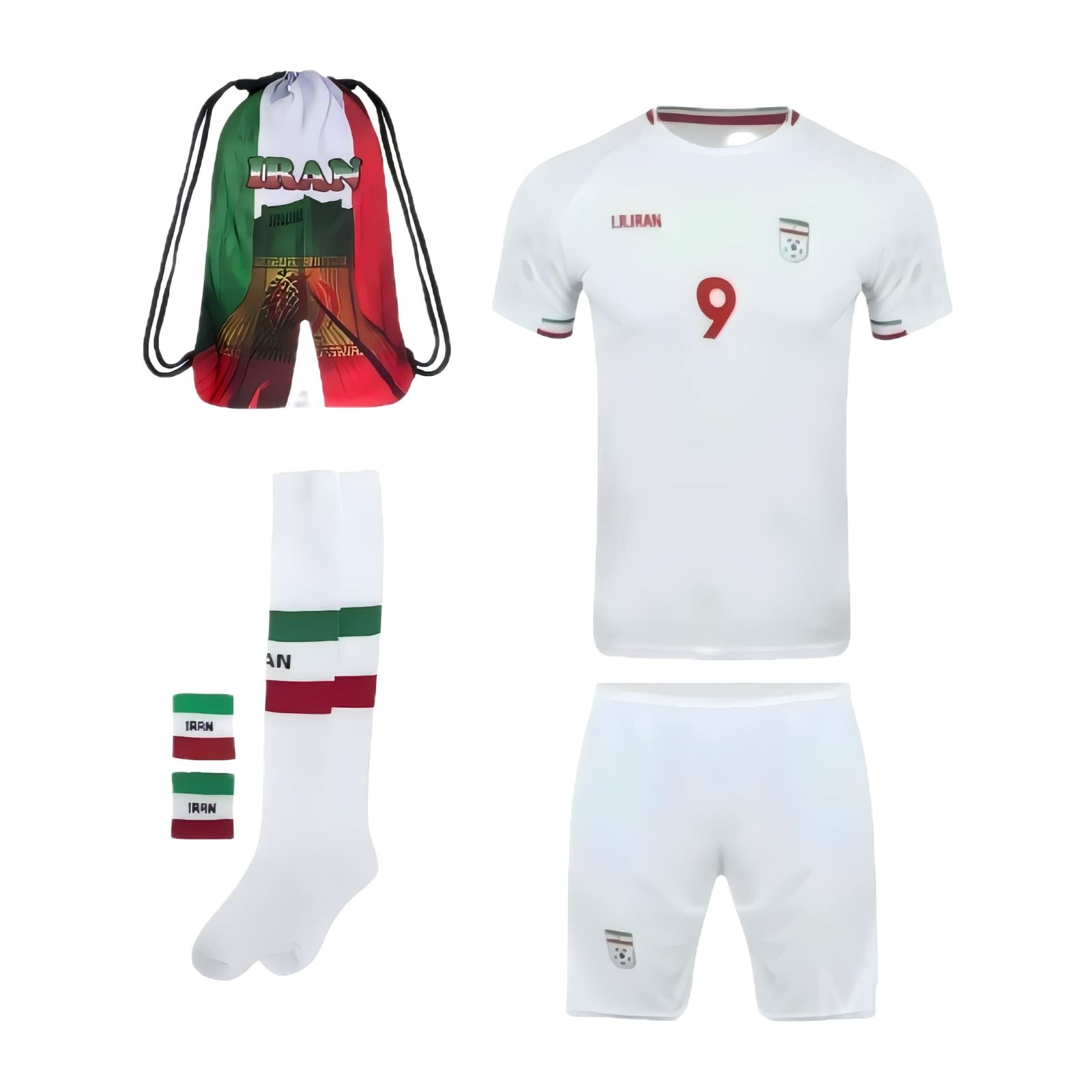 ست 6 تکه لباس ورزشی مدل جام جهانی 2022طرح تیم ملی ایران -  - 1