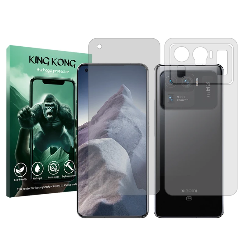 محافظ صفحه نمایش شفاف کینگ کونگ مدل Tough مناسب برای گوشی موبایل شیائومی Mi 11 Ultra به همراه محافظ پشت گوشی