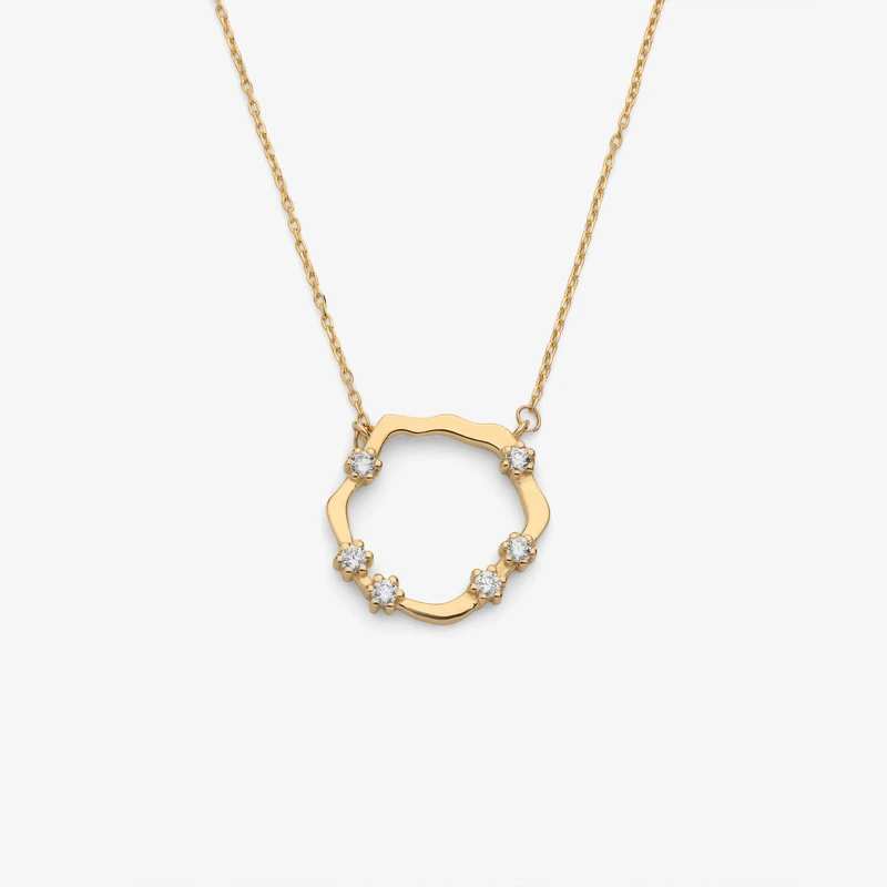 گردنبند طلا 18 عیار زنانه با زنجیر حلقه‌ای (فلامینگو) گلدم مدل pe153002
