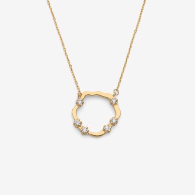 گردنبند طلا 18 عیار زنانه با زنجیر حلقهای (فلامینگو) گلدم مدل pe153002