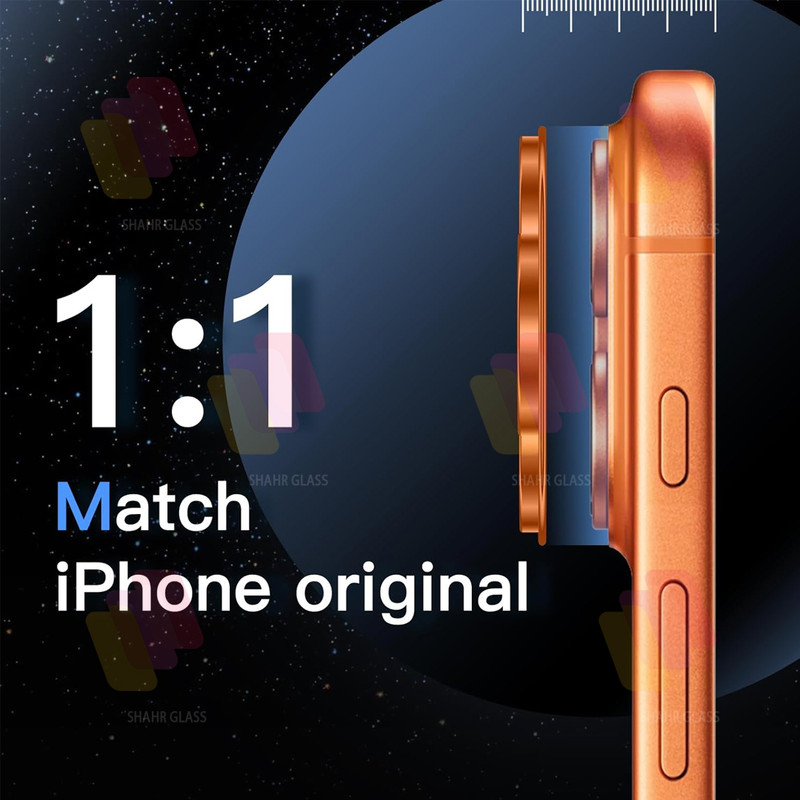محافظ لنز دوربین فلزی شهر گلس مدل 3D1MS مناسب برای گوشی موبایل اپل iPhone 17 Pro