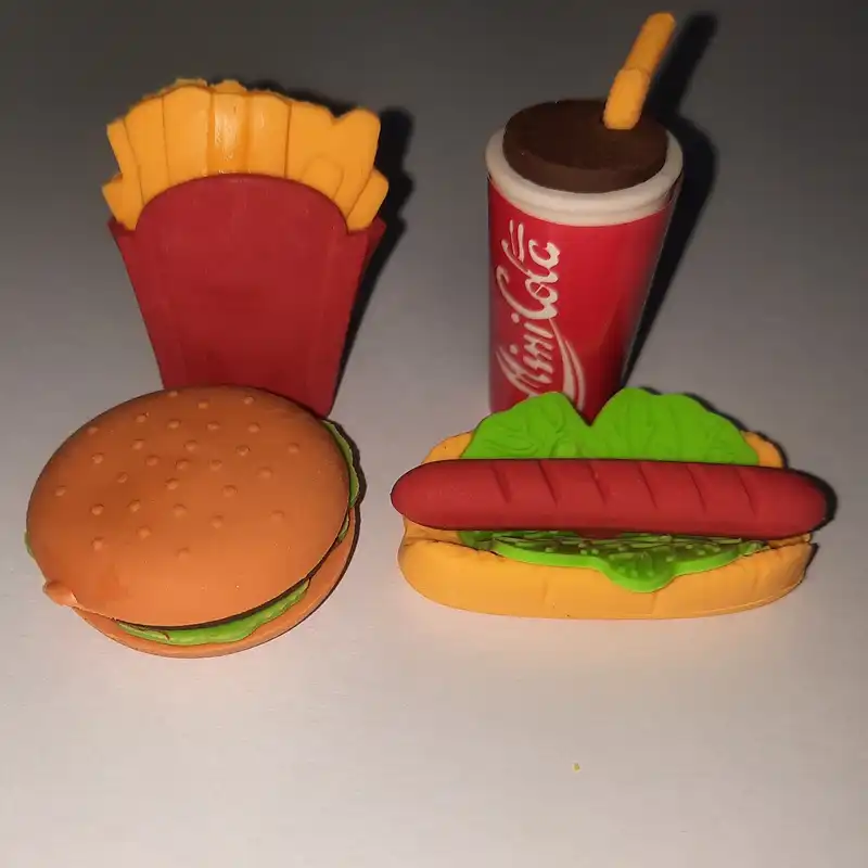 پاک کن طرح فانتزی مدل فست فود مجموعه 4 عددی