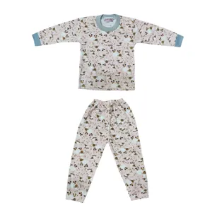 ست تی شرت آستین بلند و شلوار دخترانه مدل گوسفند رنگ صورتی