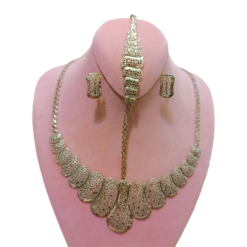 نیم ست نقره زنانه مدل تراش برگ زیتونی نیم ست نقره زنانه مدل تراش برگ زیتونی