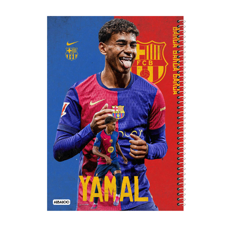 دفتر مشق 100 برگ آلبالو طرح یامال کد 2051