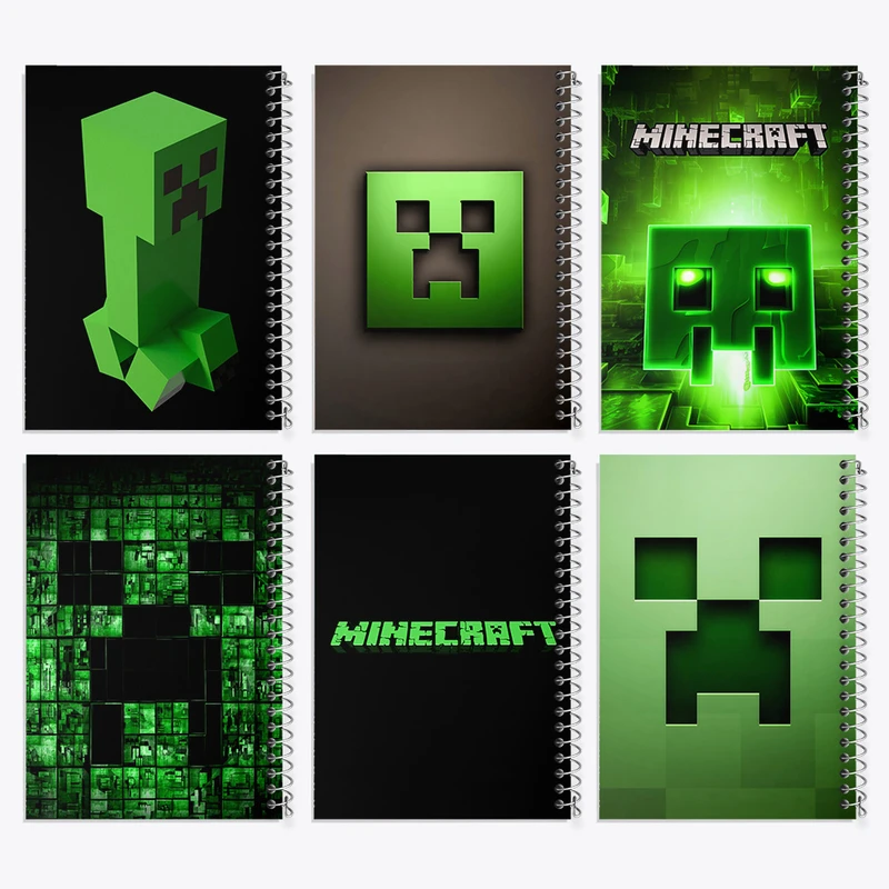 دفتر مشق 50 برگ خندالو طرح ماینکرفت (Minecraft) کد 577 مجموعه 6 عددی