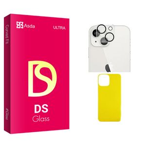 محافظ پشت گوشی آسدا مدل DS Glass FLL مناسب برای گوشی موبایل اپل iPhone 13  به همراه محافظ لنز دوربین
