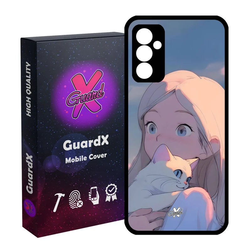 کاور گارد ایکس طرح دختر گربه مدل Glass10661 مناسب برای گوشی موبایل سامسونگ Galaxy A15 4G / A15 5G