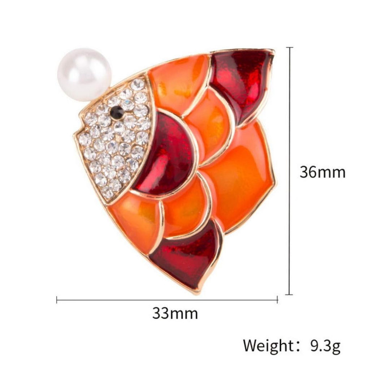 گل سینه زنانه مدل ماهی پولکی نگین دار