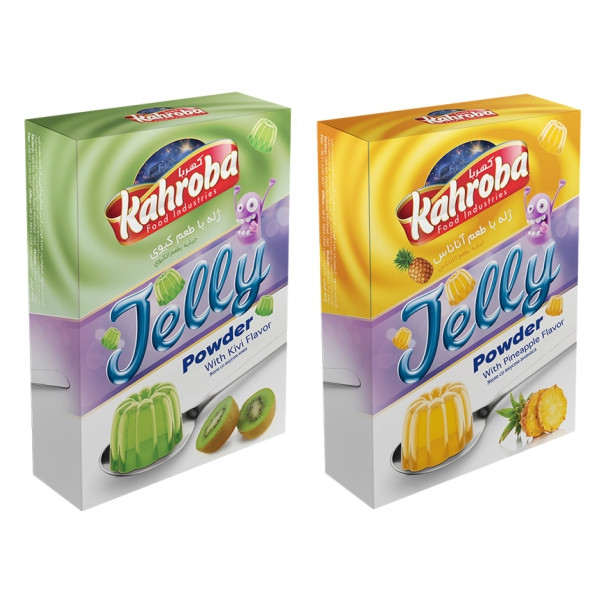 پودر ژله کیوی و آناناس کهربا - 100 گرم مجموعه 2 عددی