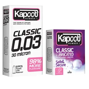 کاندوم کاپوت مدل 30 میکرون بسته 10 عددی به همراه کاندوم کاپوت مدل Classic Lubricated بسته 3 عددی