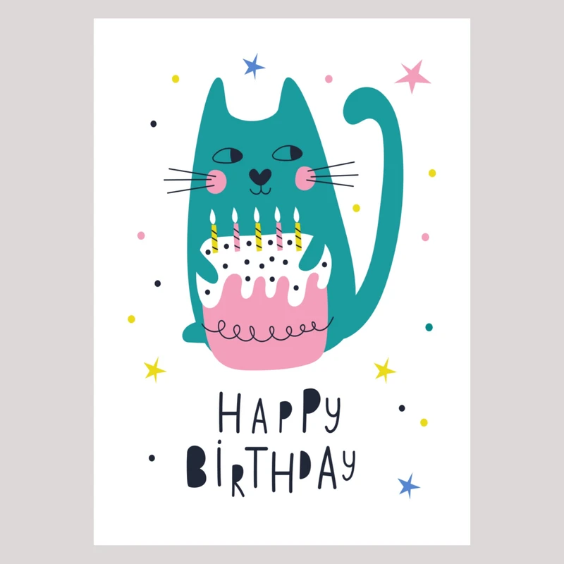 کارت پستال مدل happy birthday کد 45