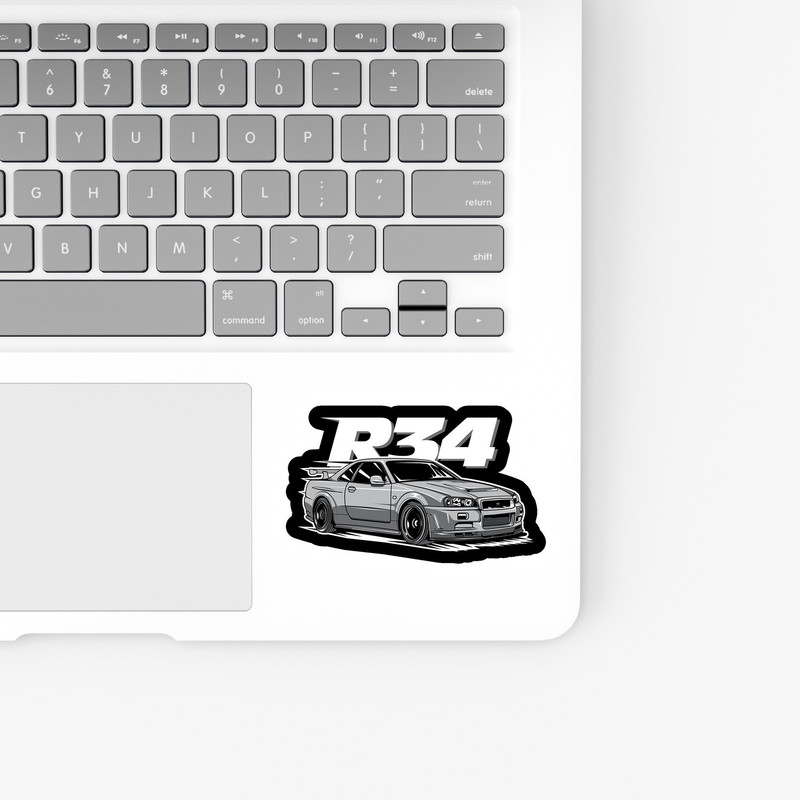 استیکر لپ تاپ و موبایل بووم طرح ماشین مدل Nissan R34 کد LA51