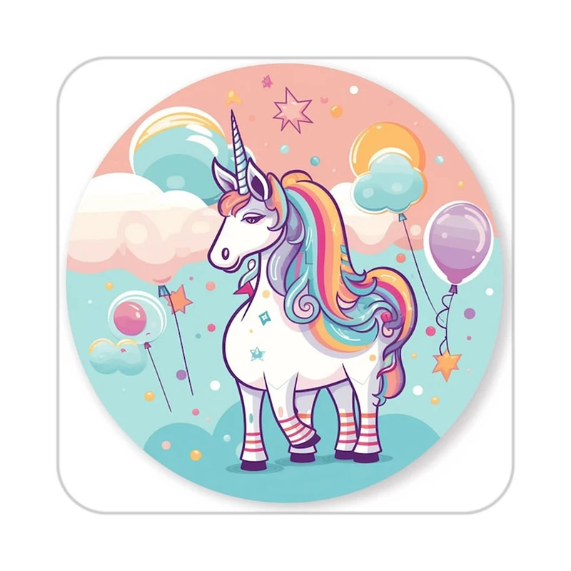 زیر لیوانی کاکتی طرح اسب تک شاخ و یونیکورن مدل mp30137