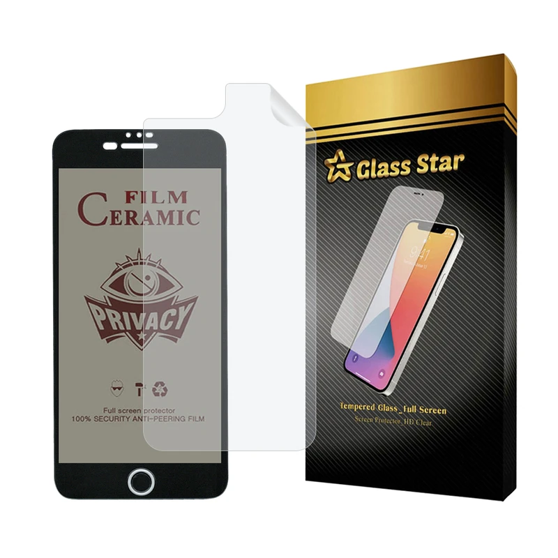 محافظ صفحه نمایش سرامیکی حریم شخصی گلس استار مدل CERPRIVNANOS مناسب برای گوشی موبایل اپل iPhone 8 Plus / 7 Plus به همراه محافظ پشت گوشی