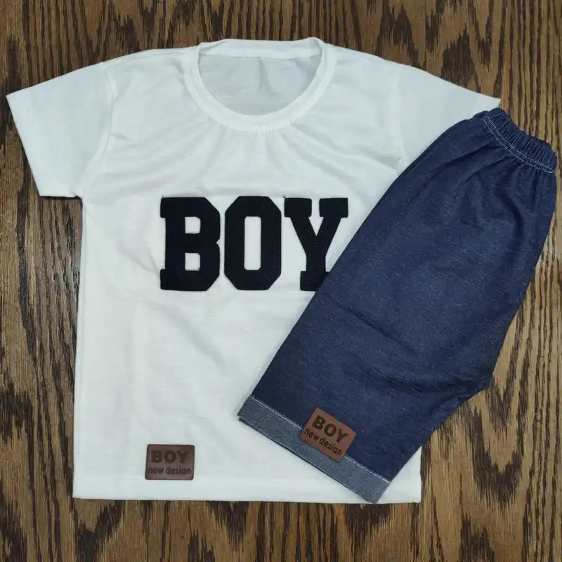 ست تی شرت و شلوارک پسرانه مدل 8B