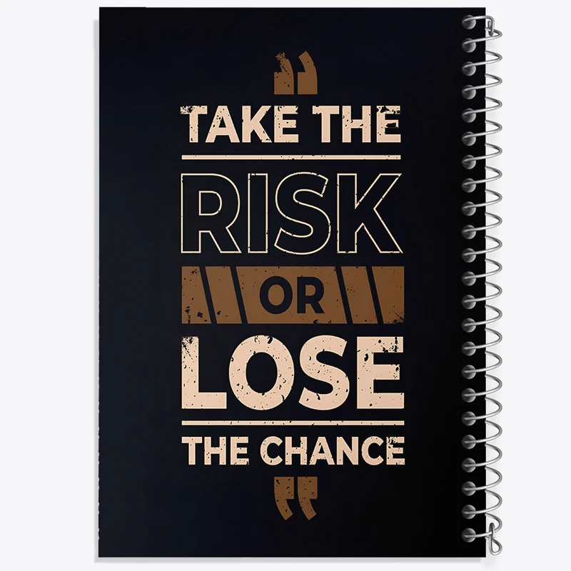 دفتر شطرنجی 50 برگ خندالو طرح Take The Risk Or Lose The Chance کد N4018