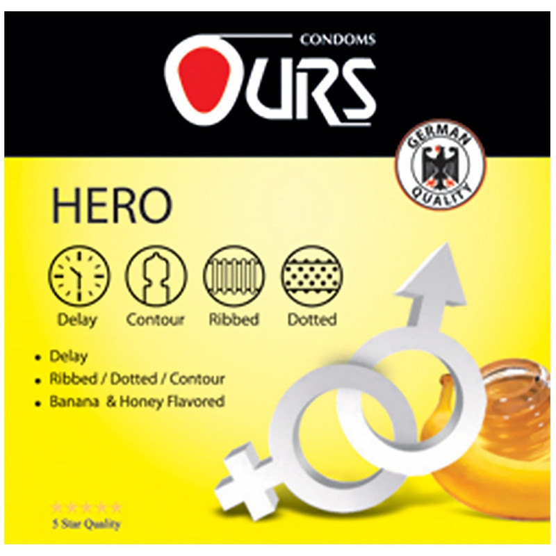 کاندوم اورز مدل Hero بسته 3 عددی کاندوم اورز مدل Hero بسته 3 عددی