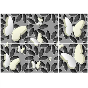 تایل سقفی آسمان مجازی طرح گل و پروانه کد 1475-6 سایز 60x60 سانتی متر مجموعه 6 عددی