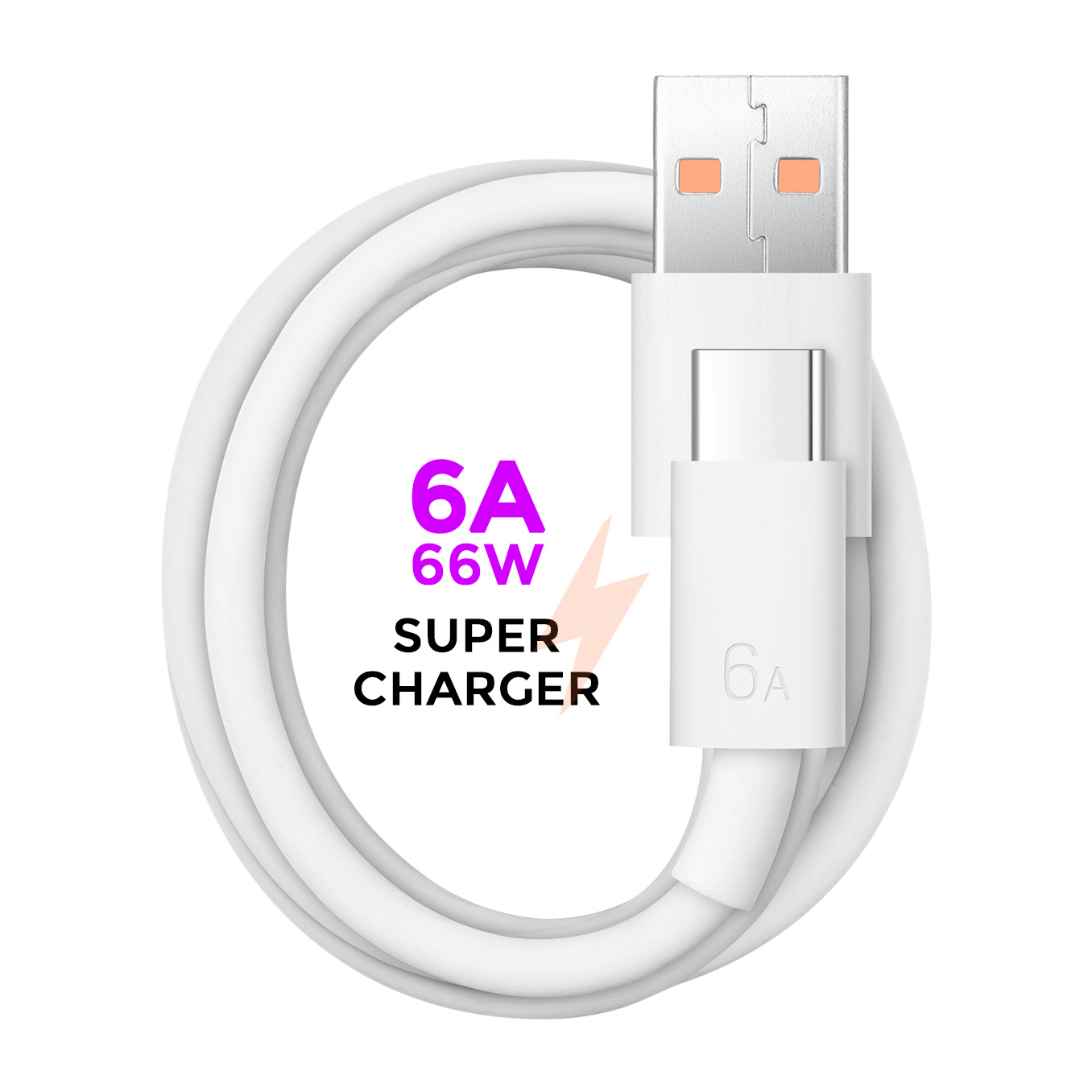کابل تبدیل USB به USB-C مدل 6A Super Charge طول 1 متر