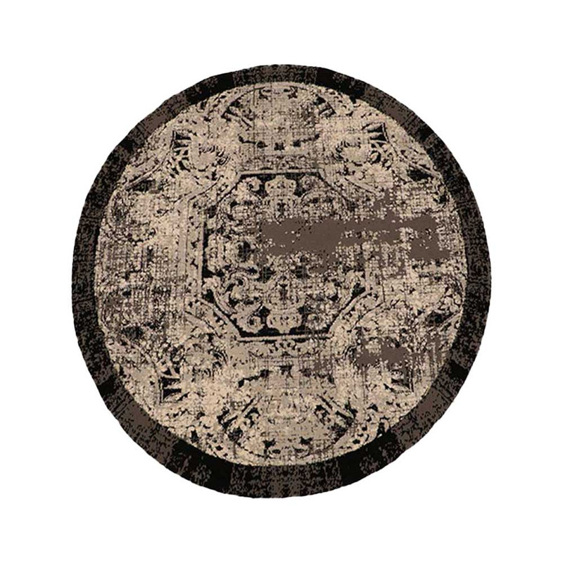 فرش ماشینی 420 شانه زمینه طوسی حاشیه مشکی مدل گرد سه بعدی مکس کد 08