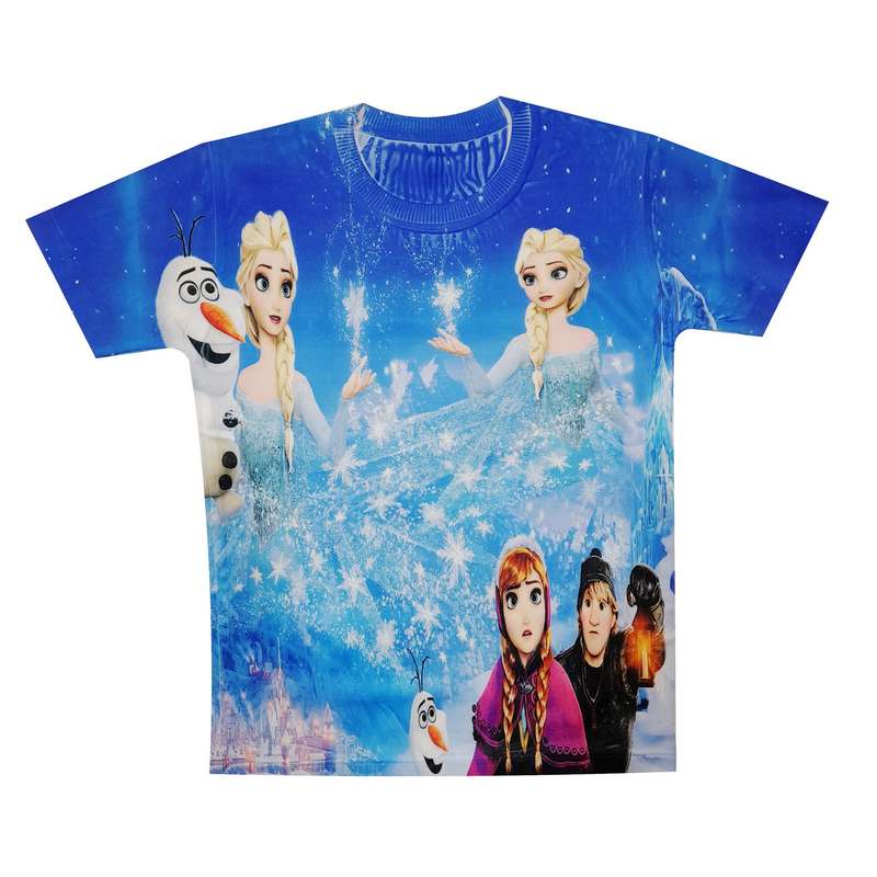 تی شرت دخترانه طرح السا و آنا کد X180