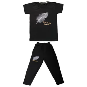 ست تی شرت و شلوار بچگانه مدل 204 رنگ مشکی