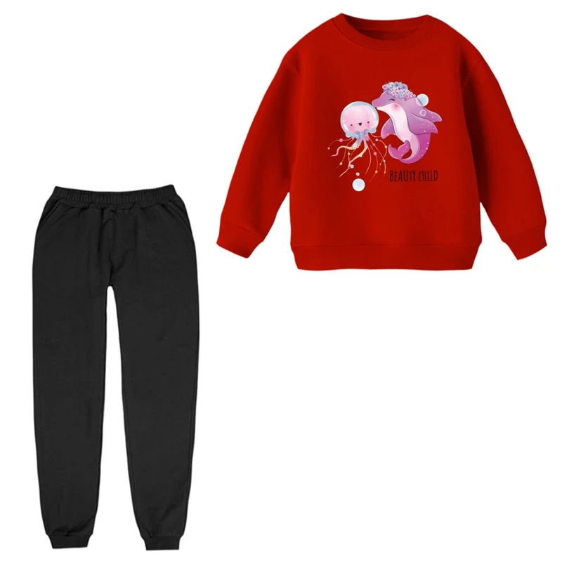 ست سویشرت و شلوار راحتی بچگانه مدل دلفین و اختاپوس 