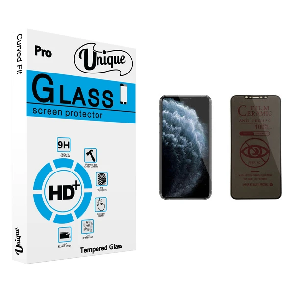 محافظ صفحه نمایش حریم شخصی يونيک مدل +Clear مناسب برای گوشی موبایل اپل iPhone 11 Pro Max