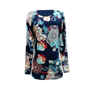 بلوز آستین بلند زنانه مدل نخی ترک گل درشت کد 109148