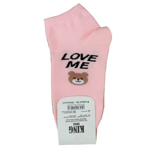 جوراب دخترانه مدل خرس کد LOVE ME-01