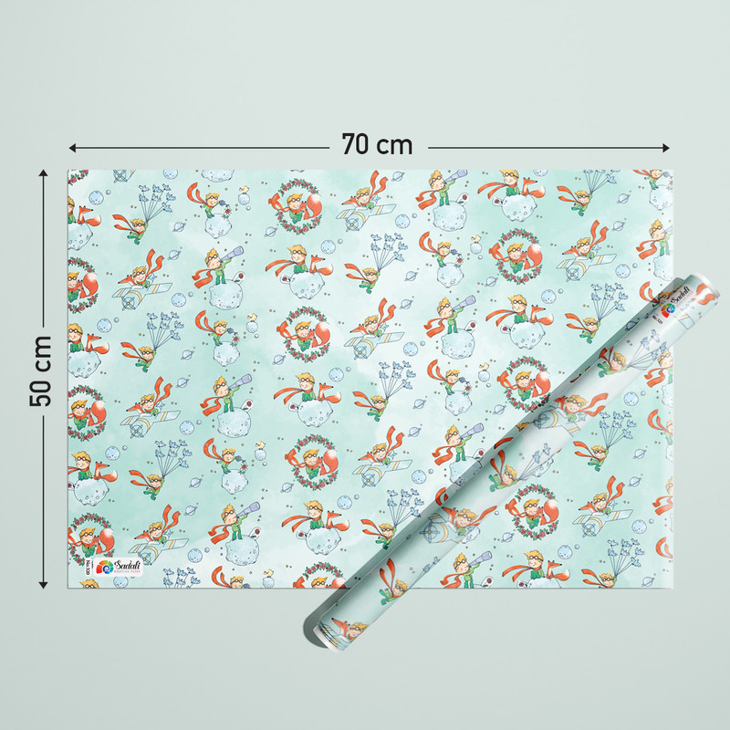 کاغذ کادو صدفی طرح طرح شازده کوچولو بسته 2 عددی