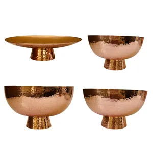 ست 4 تکه ظروف پذیرایی مسی طرح مدرن کد ZH407