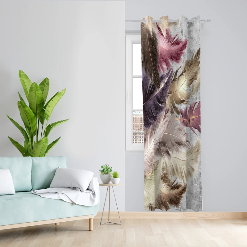 پرده طرح پر مدل مخمل پانچی کد 2304 z سایز 140x200 سانتی متر