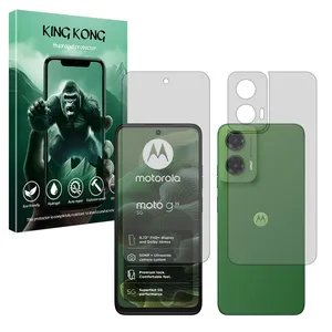 King Kong Tough model transparent screen protector suitable for Motorola Moto G35 mobile phone along with the back protector
