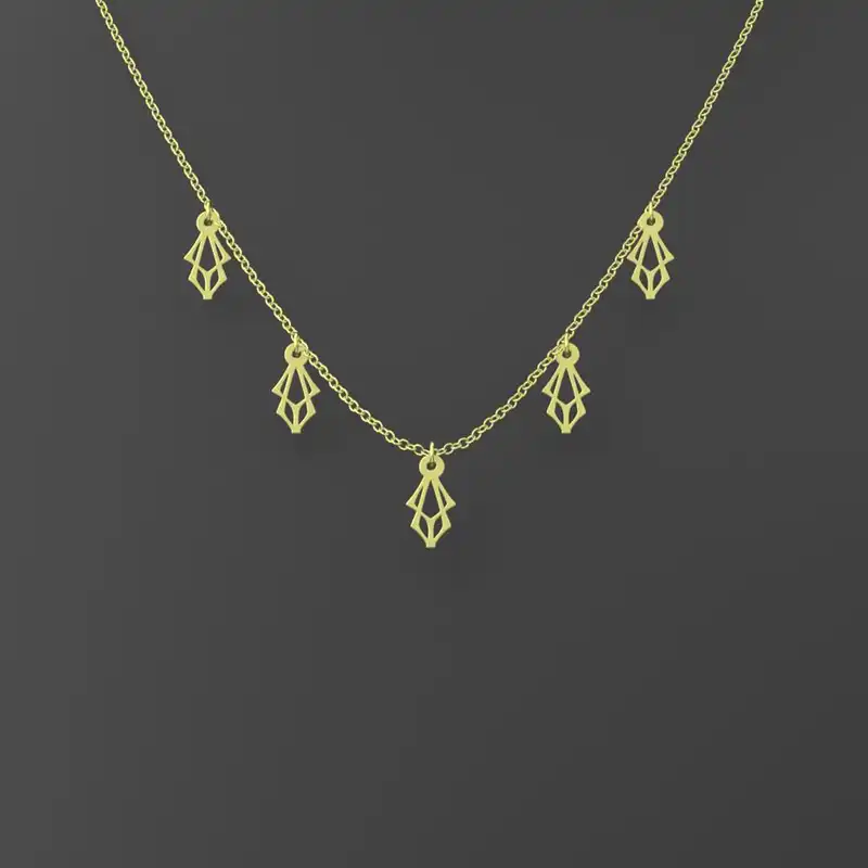 گردنبند طلا 18 عیار زنانه مدوپد مدل هندسی کد RNA10285