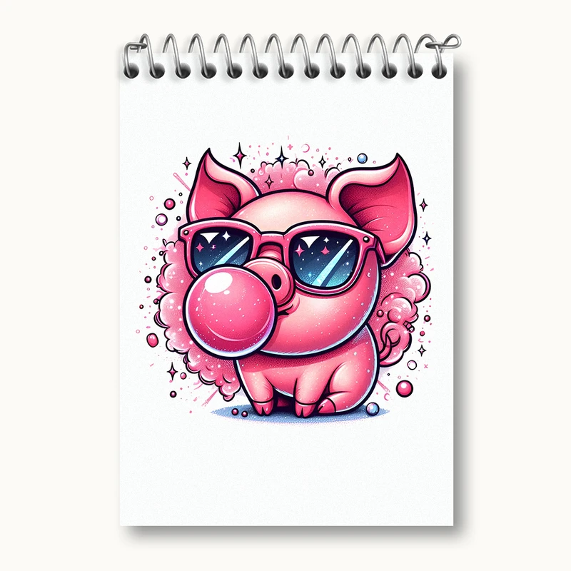 دفتر یادداشت 50 برگ خندالو طرح خوک کیوت کد N3313