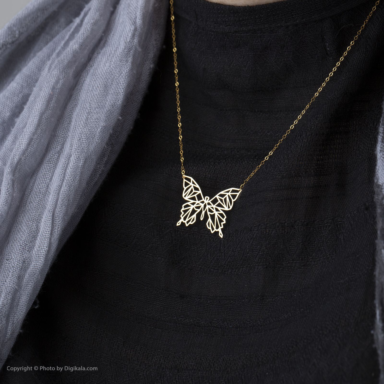 گردنبند طلا 18 عیار زنانه مایا ماهک مدل ZMM0843 طرح پروانه اوریگامی -  - 5