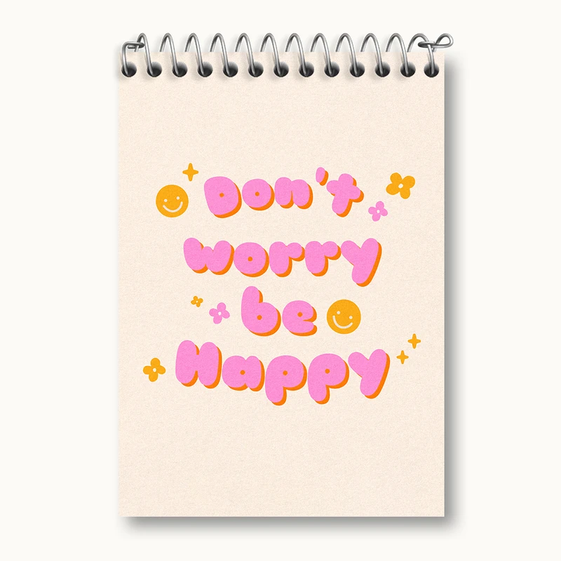 دفتر یادداشت 50 برگ خندالو طرح Don't Worry Be Happy کد N2348